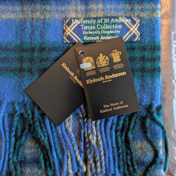 Kinloch Anderson St Andrews University Tartan Lambswool Scarf NEW ! - Picture 2 of 5